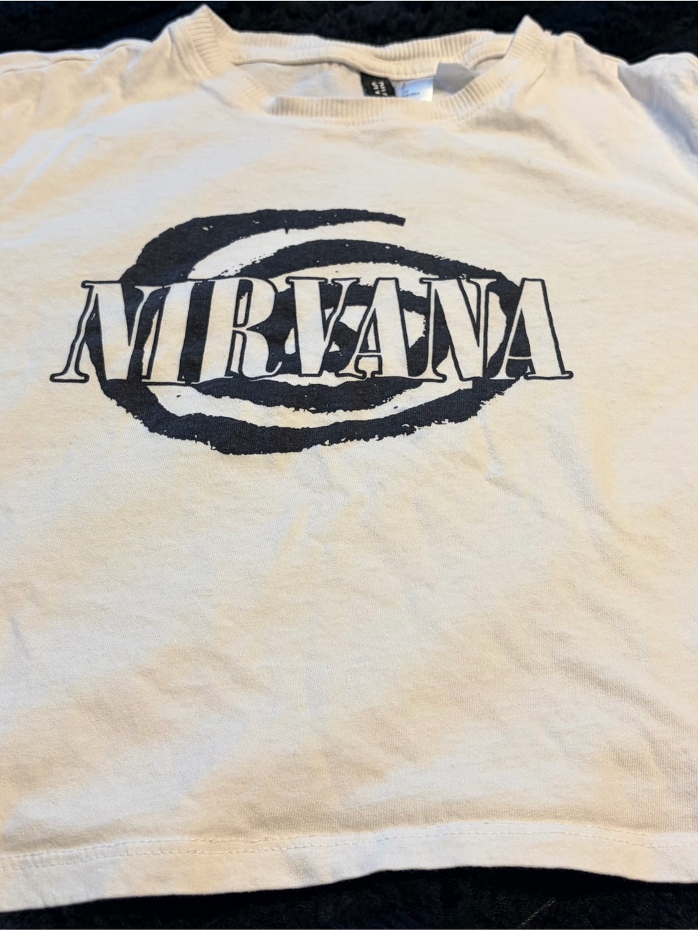 Circo White Short Sleeve Tee with Black Nirvana Graphic